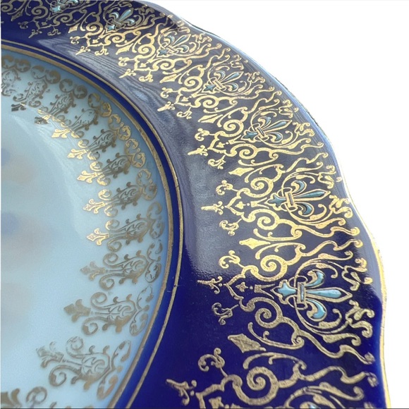 🚫SOLD🚫Antique Victoria Carlsbad Austria Gilded Cherub Portrait Plate Carl Larsen - Picture 3 of 6